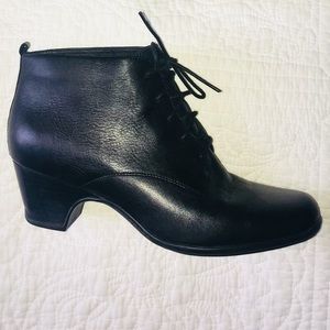 Clarks black leather ankle boots